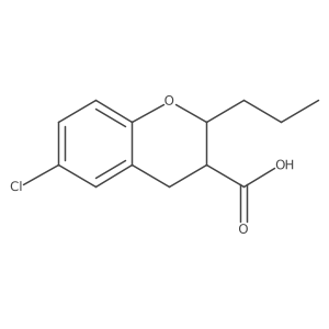 6-chloro-2-propyl-3,4-dihydro-2H-1-benzopyran-3-carboxylic acid结构式