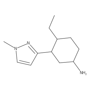 4-ethyl-3-(1-methyl-1H-pyrazol-3-yl)cyclohexan-1-amine结构式