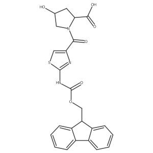(2R,4R)-1-[2-({[(9H-fluoren-9-yl)methoxy]carbonyl}amino)-1,3-thiazole-4-carbonyl]-4-hydroxypyrrolidine-2-carboxylic acid Structure