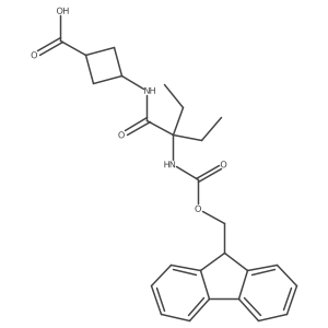 3-[2-ethyl-2-({[(9H-fluoren-9-yl)methoxy]carbonyl}amino)butanamido]cyclobutane-1-carboxylic acid结构式