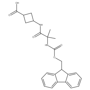 3-[2-({[(9H-fluoren-9-yl)methoxy]carbonyl}amino)-2-methylpropanamido]cyclobutane-1-carboxylic acid结构式