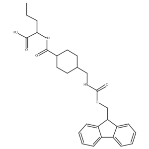 (2R)-2-({4-[({[(9H-fluoren-9-yl)methoxy]carbonyl}amino)methyl]cyclohexyl}formamido)pentanoic acid Structure