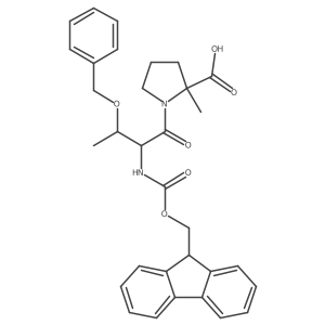(2S)-1-[(2R,3S)-3-(benzyloxy)-2-({[(9H-fluoren-9-yl)methoxy]carbonyl}amino)butanoyl]-2-methylpyrrolidine-2-carboxylic acid Structure