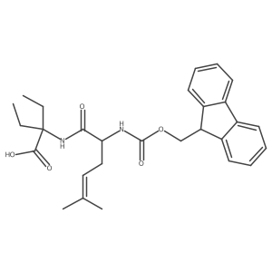2-ethyl-2-[2-({[(9H-fluoren-9-yl)methoxy]carbonyl}amino)-5-methylhex-4-enamido]butanoic acid Structure