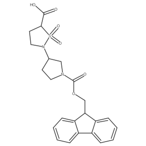 2-{1-[(9H-fluoren-9-ylmethoxy)carbonyl]pyrrolidin-3-yl}-1,1-dioxo-1,2-thiazolidine-5-carboxylic acid Structure