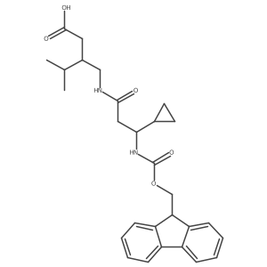 3-{[3-cyclopropyl-3-({[(9H-fluoren-9-yl)methoxy]carbonyl}amino)propanamido]methyl}-4-methylpentanoic acid结构式