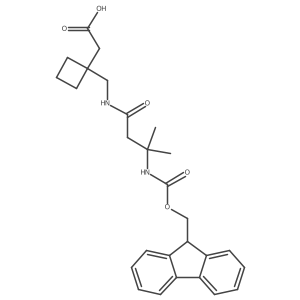 2-(1-{[3-({[(9H-fluoren-9-yl)methoxy]carbonyl}amino)-3-methylbutanamido]methyl}cyclobutyl)acetic acid结构式