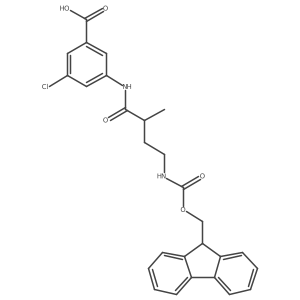 3-chloro-5-[4-({[(9H-fluoren-9-yl)methoxy]carbonyl}amino)-2-methylbutanamido]benzoic acid Structure
