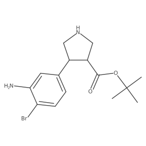 Tert-butyl 4-(3-amino-4-bromophenyl)pyrrolidine-3-carboxylate结构式