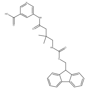 5-[4-({[(9H-fluoren-9-yl)methoxy]carbonyl}amino)-3,3-dimethylbutanamido]pyridine-3-carboxylic acid结构式