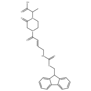 2-{4-[4-({[(9H-fluoren-9-yl)methoxy]carbonyl}amino)but-2-enoyl]-2-oxopiperazin-1-yl}propanoic acid Structure