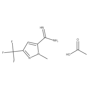 1-Methyl-3-(trifluoromethyl)-1H-pyrazole-5-carboximidamide acetate Structure