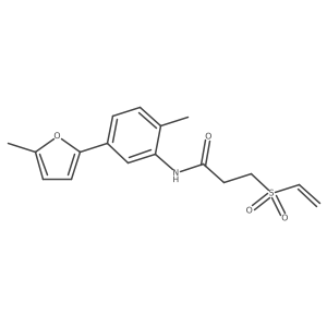 3-Ethenylsulfonyl-N-[2-methyl-5-(5-methylfuran-2-yl)phenyl]propanamide Structure