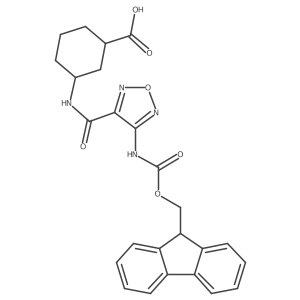 rac-(1R,3R)-3-[4-({[(9H-fluoren-9-yl)methoxy]carbonyl}amino)-1,2,5-oxadiazole-3-amido]cyclohexane-1-carboxylic acid结构式