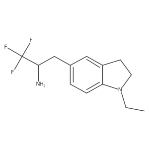 3-(1-ethyl-2,3-dihydro-1H-indol-5-yl)-1,1,1-trifluoropropan-2-amine结构式