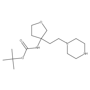 tert-butyl N-{3-[2-(piperazin-1-yl)ethyl]oxolan-3-yl}carbamate Structure