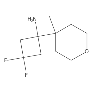 3,3-Difluoro-1-(4-methyloxan-4-yl)cyclobutan-1-amine结构式