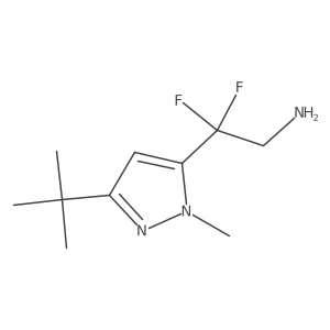 2-(3-tert-butyl-1-methyl-1H-pyrazol-5-yl)-2,2-difluoroethan-1-amine结构式