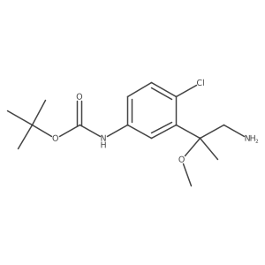 tert-butyl N-[3-(1-amino-2-methoxypropan-2-yl)-4-chlorophenyl]carbamate Structure