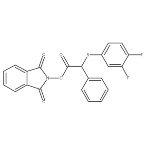 1,3-dioxo-2,3-dihydro-1H-isoindol-2-yl 2-[(3,4-difluorophenyl)sulfanyl]-2-phenylacetate结构式