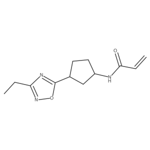 N-[3-(3-Ethyl-1,2,4-oxadiazol-5-yl)cyclopentyl]prop-2-enamide结构式