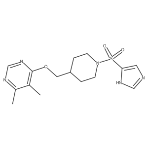 4-((1-((1H-imidazol-4-yl)sulfonyl)piperidin-4-yl)methoxy)-5,6-dimethylpyrimidine结构式
