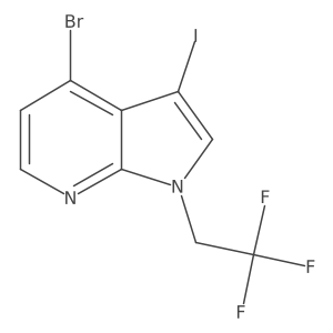 4-Bromo-3-iodo-1-(2,2,2-trifluoroethyl)-1H-pyrrolo[2,3-b]pyridine结构式