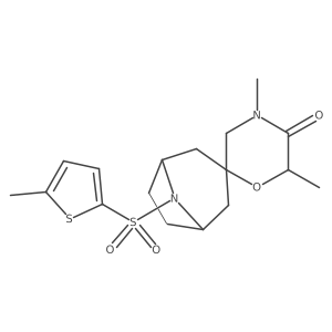 4',6'-Dimethyl-8-[(5-methylthiophen-2-yl)sulfonyl]-8-azaspiro[bicyclo[3.2.1]octane-3,2'-morpholin]-5'-one结构式