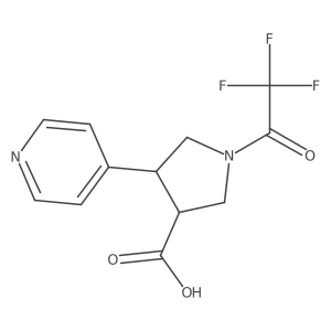 rac-(3R,4S)-4-(pyridin-4-yl)-1-(2,2,2-trifluoroacetyl)pyrrolidine-3-carboxylic acid Structure