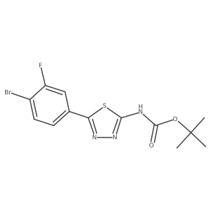 tert-butyl N-[5-(4-bromo-3-fluorophenyl)-1,3,4-thiadiazol-2-yl]carbamate结构式