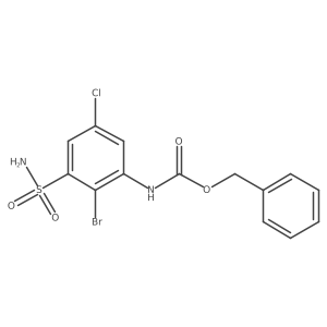 benzyl N-(2-bromo-5-chloro-3-sulfamoylphenyl)carbamate结构式
