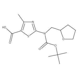 2-{[(Tert-butoxy)carbonyl][(oxolan-2-yl)methyl]amino}-4-methyl-1,3-thiazole-5-carboxylic acid结构式