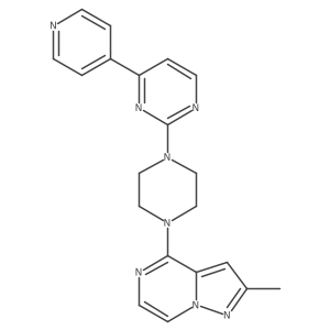 2-(4-{2-Methylpyrazolo[1,5-a]pyrazin-4-yl}piperazin-1-yl)-4-(pyridin-4-yl)pyrimidine结构式