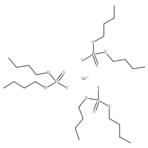 Tris(dithiophosphoric acid O,O-dibutyl) antimony salt结构式