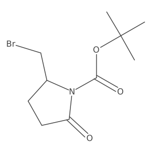 tert-butyl (2S)-2-(bromomethyl)-5-oxopyrrolidine-1-carboxylate结构式