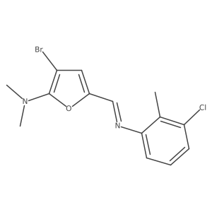 2-Furanamine, 3-bromo-5-[[(3-chloro-2-methylphenyl)imino]methyl]-N,N-dimethyl-结构式