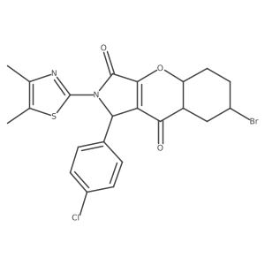 7-bromo-1-(4-chlorophenyl)-2-(4,5-dimethyl-1,3-thiazol-2-yl)-4a,5,6,7,8,8a-hexahydro-1H-chromeno[2,3-c]pyrrole-3,9-dione结构式