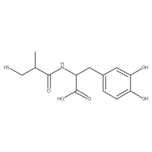3-Hydroxy-N-(2-methyl-3-sulfanylpropanoyl)-L-tyrosine结构式