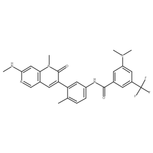 Benzamide,n-[3-[1,2-dihydro-1-methyl-7-(methylamino)-2-oxo-1,6-naphthyridin-3-yl]-4-methylphenyl]-3-(dimethylamino)-5-(trifluoromethyl)-结构式
