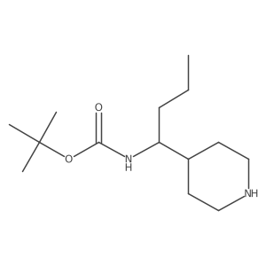 Carbamic acid, [1-(4-piperidinyl)butyl]-, 1,1-dimethylethyl ester Structure