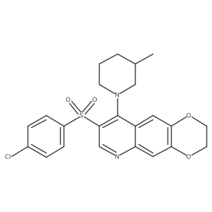 8-((4-Chlorophenyl)sulfonyl)-9-(3-methylpiperidin-1-yl)-2,3-dihydro-[1,4]dioxino[2,3-g]quinoline Structure
