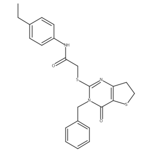 2-((3-benzyl-4-oxo-3,4,6,7-tetrahydrothieno[3,2-d]pyrimidin-2-yl)thio)-N-(4-ethylphenyl)acetamide Structure