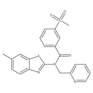 N-(6-methylbenzo[d]thiazol-2-yl)-3-(methylsulfonyl)-N-(pyridin-2-ylmethyl)benzamide结构式
