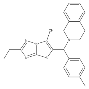 5-((3,4-dihydroisoquinolin-2(1H)-yl)(p-tolyl)methyl)-2-ethylthiazolo[3,2-b][1,2,4]triazol-6-ol Structure