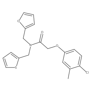 2-(4-chloro-3-methylphenoxy)-N-(furan-2-ylmethyl)-N-(thiophen-2-ylmethyl)acetamide结构式