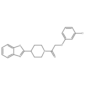 2-{1-[(3-Chlorophenoxy)acetyl]piperidin-4-yl}-1,3-benzothiazole结构式