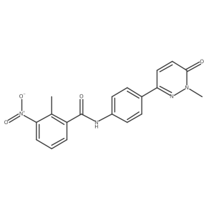 2-methyl-N-(4-(1-methyl-6-oxo-1,6-dihydropyridazin-3-yl)phenyl)-3-nitrobenzamide结构式