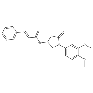 (Z)-N-(1-(3,4-dimethoxyphenyl)-5-oxopyrrolidin-3-yl)-3-phenylacrylamide结构式