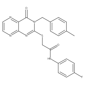 N-(4-fluorophenyl)-2-({3-[(4-methylphenyl)methyl]-4-oxo-3,4-dihydropteridin-2-yl}sulfanyl)acetamide结构式