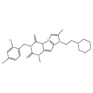 2-[(2,4-dichlorophenyl)methyl]-4,7-dimethyl-6-(2-morpholin-4-ylethyl)-9aH-purino[7,8-a]imidazol-9-ium-1,3-dione结构式